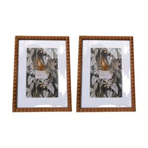 2x Urban Products Darcy Triangle Natural Decorative Photo Frame 4x6inch