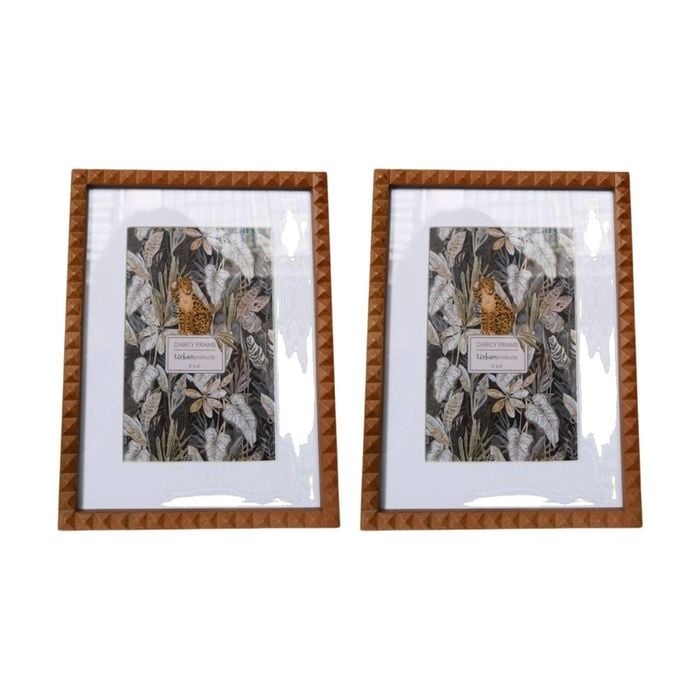 2x Urban Products Darcy Triangle Natural Decorative Photo Frame 4x6inch