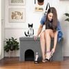 Costway Cat Litter Box Enclosure House Shoe Storage Bench Pet Furniture w/Flip-up Lid & Litter Mat Grey