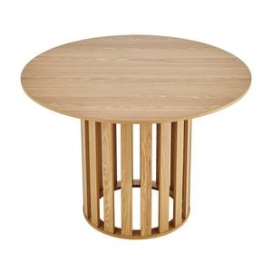 Design Square Ximena Round Wooden Kitchen Dining Table 110cm Oak