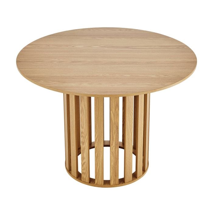 Design Square Ximena Round Wooden Kitchen Dining Table 110cm Oak