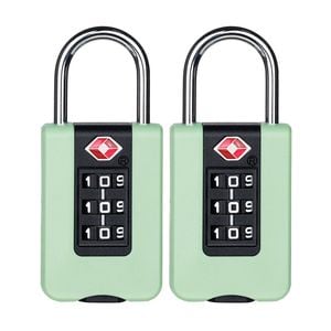 Syneco Mint Green TSA ABS Combination Padlock - 2 Pack