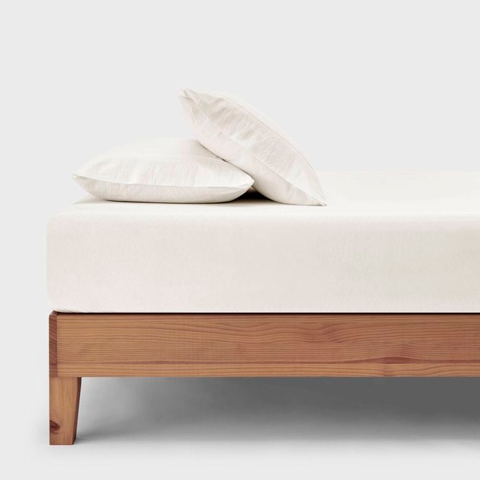Dreamaker Bonnie Washed Cotton Fitted Sheet Set White Super King Bed