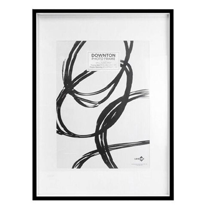 Unigift Downton Matt Wooden/Glass Sleek Picture Photo Frame A1 Black