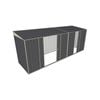 Build-a-Shed 1.5 x 5.2 x 2m Double and Single Sliding Side Door Skillion Shed - Grey