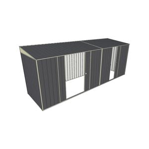 Build-a-Shed 1.5 x 5.2 x 2m Double and Single Sliding Side Door Skillion Shed - Grey