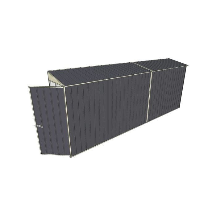 Build-a-Shed 0.8 x 5.2 x 2m Hinged Door Tunnel Shed - Grey