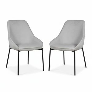 Dorris 2pc Set Dining Chair Light Grey