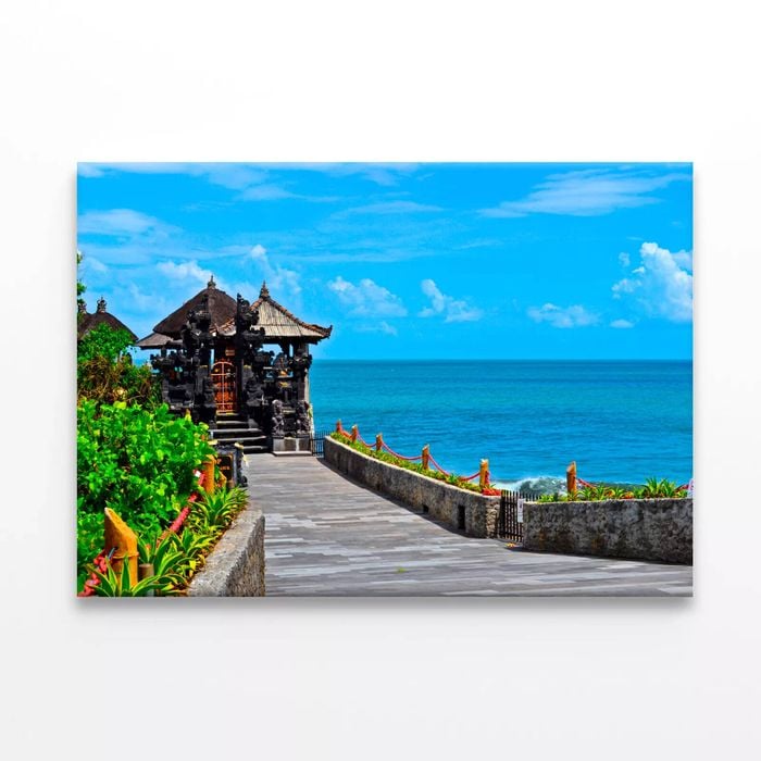 Temple with Beach Blue Sky  Print 100% Australian Made 75 x 50cm  (Stretched)