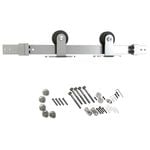 Rolltrak  2000 x 40 x 6mm Satin Nickel Top Fix Barn Door Track Set