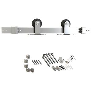 Rolltrak  2000 x 40 x 6mm Satin Nickel Top Fix Barn Door Track Set