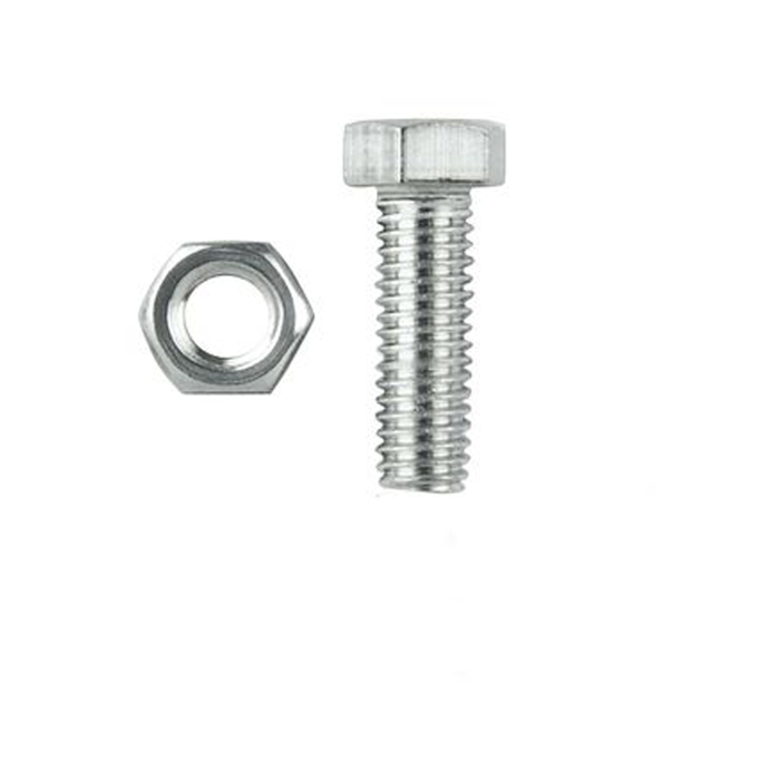 Pinnacle M4 x 35mm Zinc Plated Hex Head Bolts And Nuts - 6 Pack