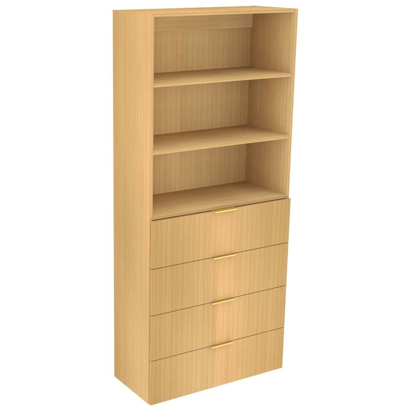 Lugna 2048 x 900 x 380mm Sand 2 Adjustable Shelf 4 Drawer Robe Insert