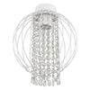 Brilliant 25 x 28cm Hedy White Cage And Clear Bead Batten Fixture