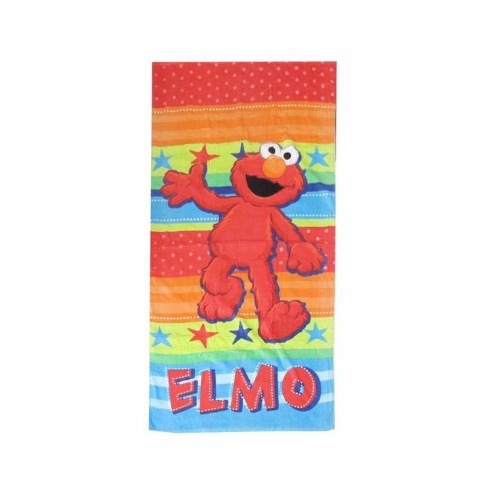 Kids Fun Theme Cotton Beach Towel 70 X 140 Cm Elmo Rainbow