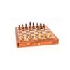 Portable Carved Sheesham Chess and Checker Board Set
