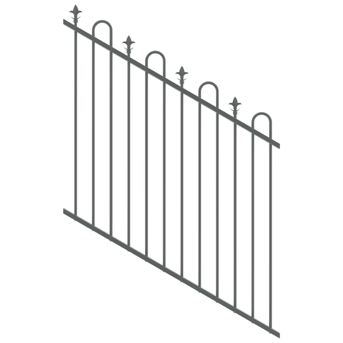 ProtectorAl 0350-1200W x 1200H Monument Loop & Spear Top Pool Fence Panel Raked 16-30º
