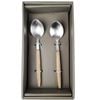 Steel And Acacia Wood Serving Spoon - 2 Piece Set