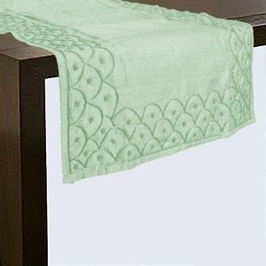Silk Blend Beaded Table Runner 45cm x 200cm - Sea Crest