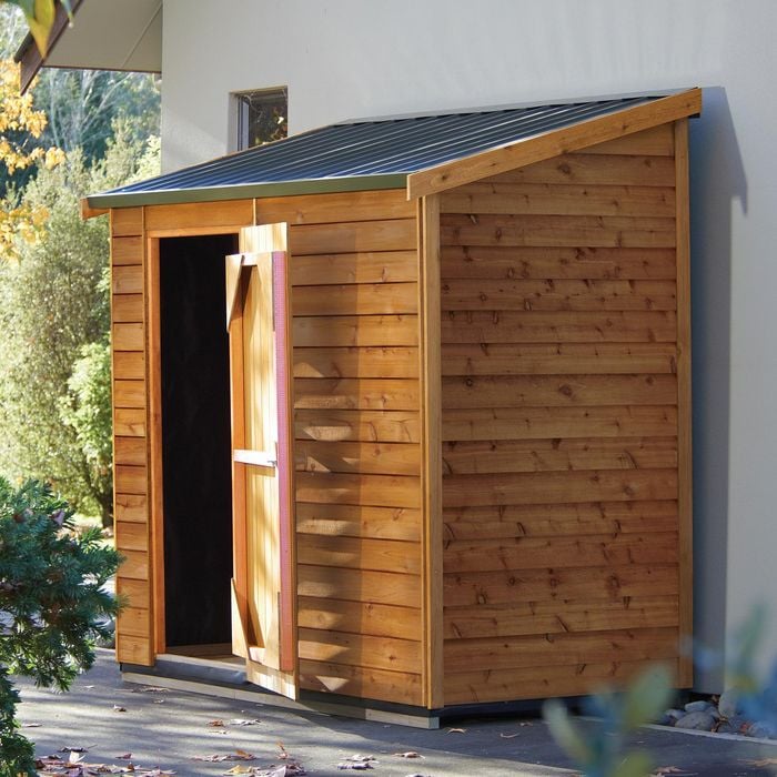 Cedar Shed 2.4 x 1.2m Woodridge Steel Roof