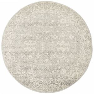 The Rug Connection Sense 252 Silver 240x240cm - Large Round Transitional Pet Friendly Indoor Rug