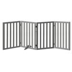 Alopet Wooden Pet Gate Dog Fence 189x80cm 4 Panels Safety Stair Barrier Security Door