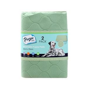Paws & Claws 90 x 70xm Peezee Printed Washable Pet Training Pads - 2 Pack