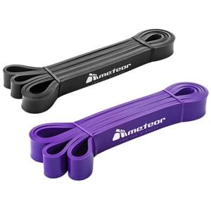 METEOR Power Bands Resistance Bands Set (Black 13-27kg & Purple 18-36kg)