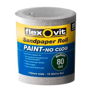Flexovit 115mm x 15m 80 Grit Painted Surface Sandpaper Roll