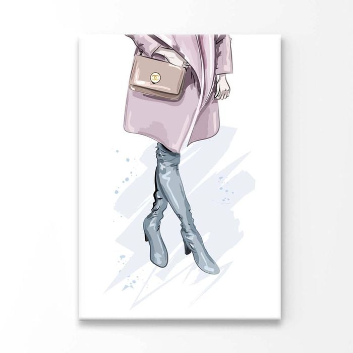 Pink Lady with Bag Print 100% Australian Made 100 x 150cm (Acrylic)