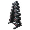 165kg - 6 Pairs Commercial Grade Rubber Dumbell Weight Set With 5_6p Rack