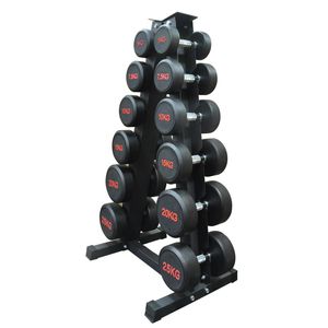 165kg - 6 Pairs Commercial Grade Rubber Dumbell Weight Set With 5_6p Rack