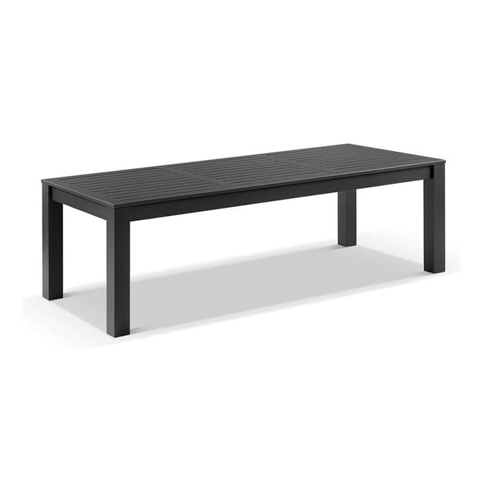 Santorini 2.5m Outdoor Rectangle Aluminium Dining Table Charcoal