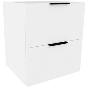 Lugna 512 x 450 x 380mm White 2 Drawer Storage Cabinet - White