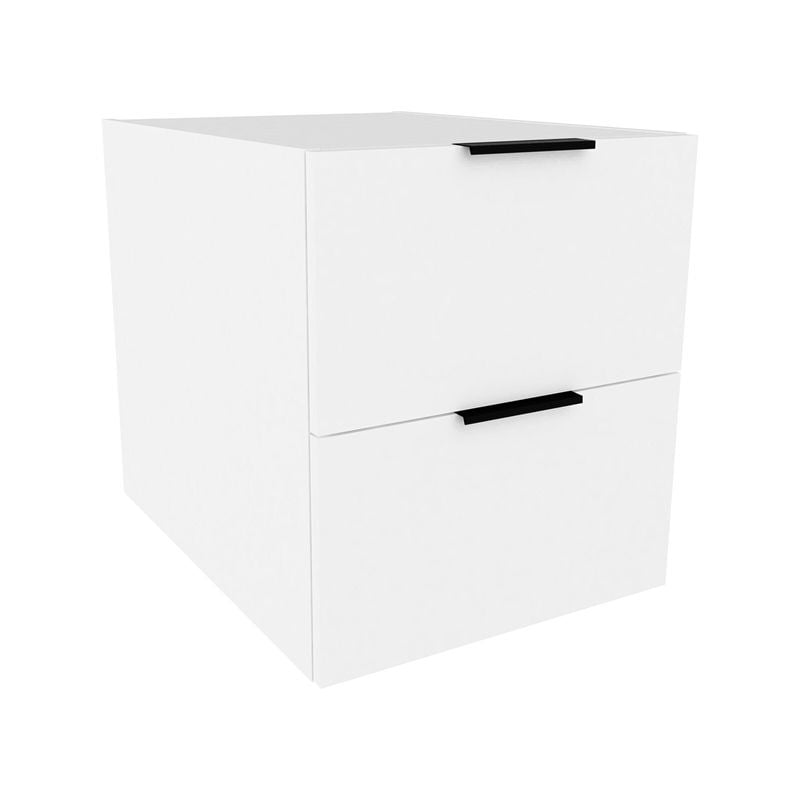 Lugna 512 x 450 x 580mm White 2 Drawer Storage Cabinet