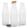 Argon Tableware Glass Water Bottles with Metal Lids - 960ml - Pack of 3
