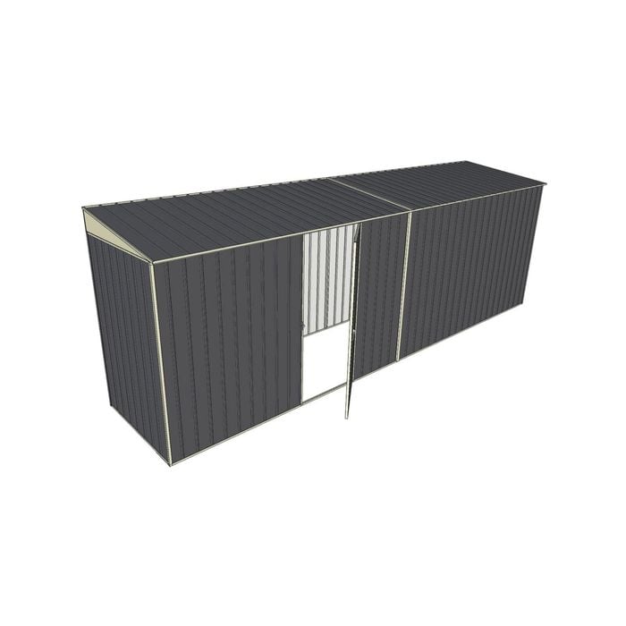 Build-A-Shed 1.2 x 6.0 x 2.0m Skillion Single Hinged Side Door Shed - Grey