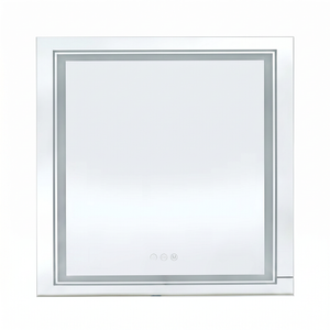 Oakory 80cm Square Led Bathroom Mirror Dual Front & Backlit 3-colour Dimmable Anti-fog Touch Control