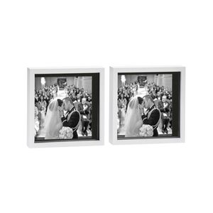 Nicola Spring 10" X 10" White 3d Box Photo Frames - 8" X 8" Mount - Pack Of 2
