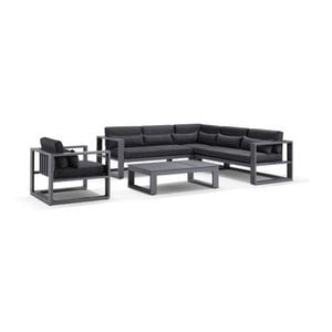 Santorini Package B In Charcoal With Denim Grey Cushions - Charcoal with Denim Grey
