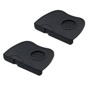 2PK Coffee Culture Silicone Espresso Tamper Mat Non-Slip Pad 17.5x12.5cm Black