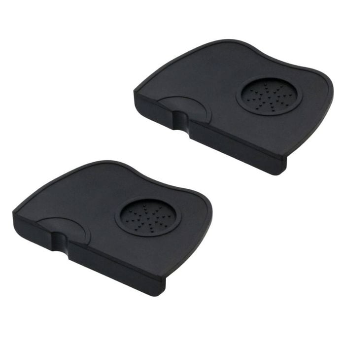 2PK Coffee Culture Silicone Espresso Tamper Mat Non-Slip Pad 17.5x12.5cm Black