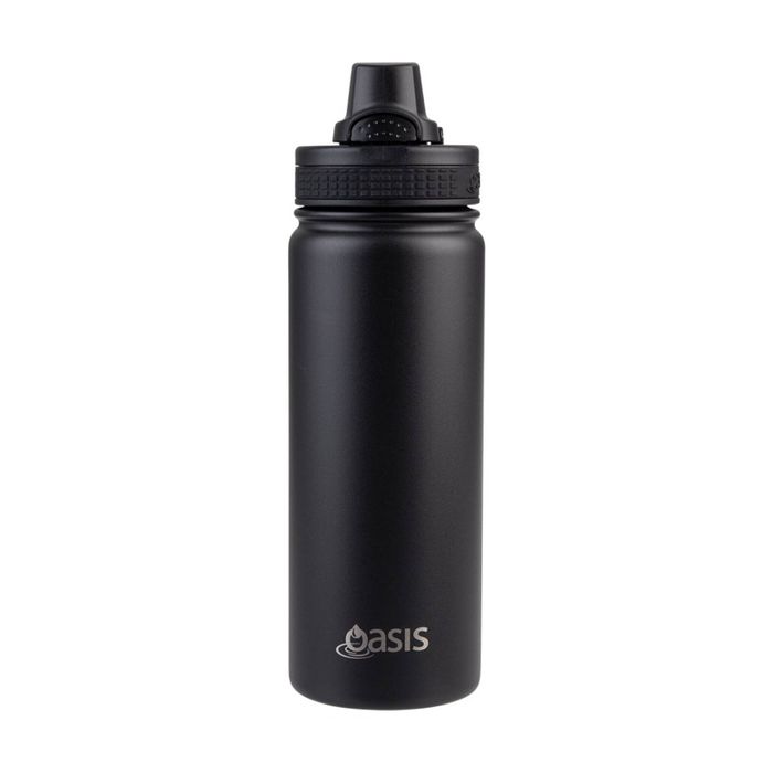 Oasis Stainless Steel Double Wall Insulated Sports Bottle Black 550ml