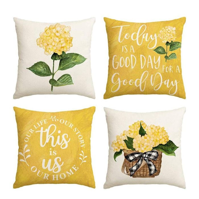 Catzon 4 Pcs Sunflower Throw Pillow Covers Summer Porch Home Decor 45X45cm-Set 7