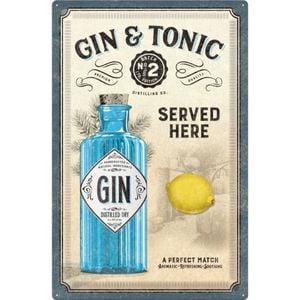 Nostalgic-Art 40x60cm Metal Sign Gin and Tonic Served Here