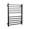 Hotwire Black 10 Bar Flat Square Heated Towel Rail With Built-In Timer
