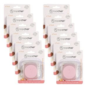 12x 5pc Topchef Silicone Cupcake Liner Patties Round Multicoloured Assorted