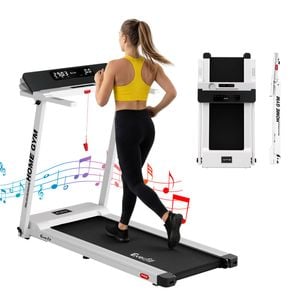 Everfit 2 In 1 Treadmill Electric Home Gym Fitness Exercise Fully Foldable 450mm White