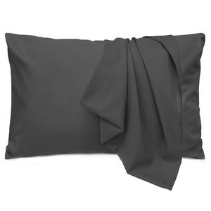 LINENOVA 2PCS Hotel Quality Premium Mircrofiber Pillowcases - Standard , Dark Grey