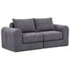 Ufurniture 172cm 2 Seater Sofa Corduroy Modular Compressed Loveseat Couch Recliner No Assembly Grey